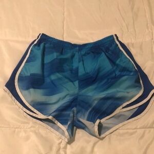 Nike Dri-fit blue and white shorts with lining